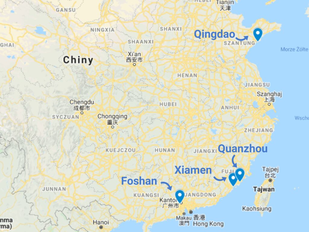 Kamień do nagrobków z Chin - mapa
