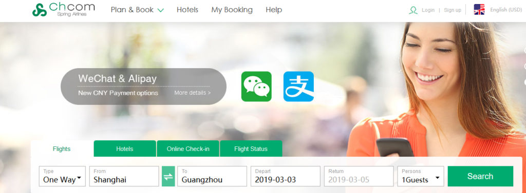 Jak zarezerwować loty w Chinach Spring Airlines