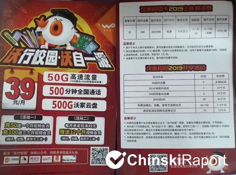 karta SIM w Chinach