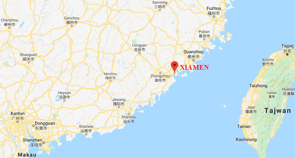 Xiamen. Region produkcji kamienia w Chinach położenie