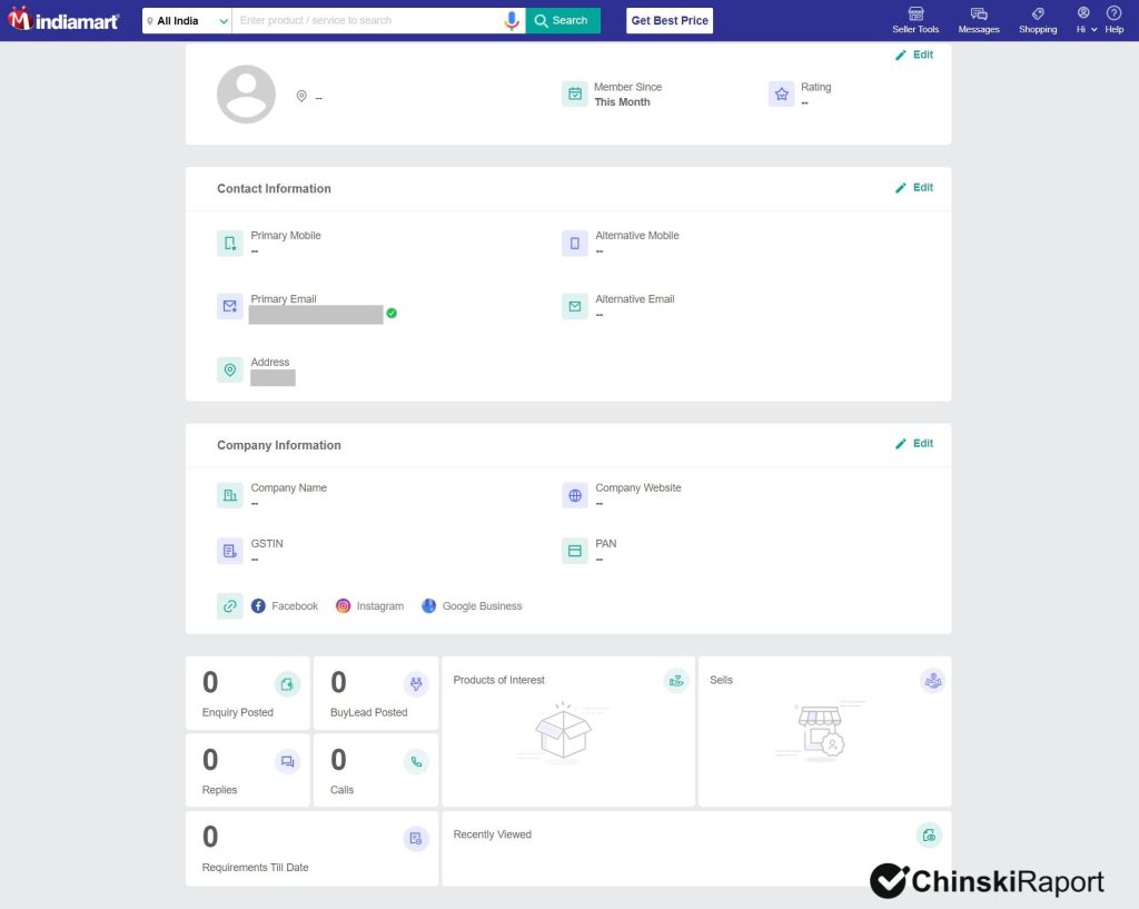 indiaMART konto