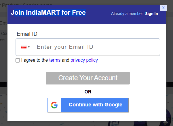 indiaMART rejestracja